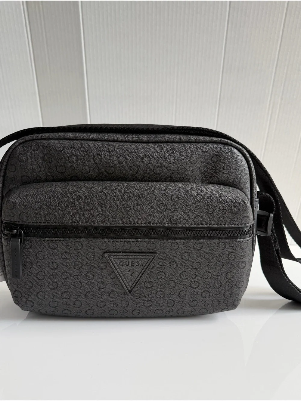 Guess Gray Men's Monogram Belt Bag